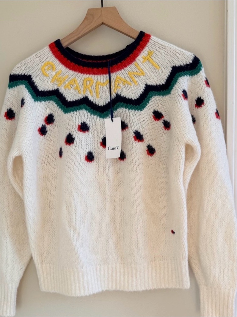 Clare V Fair Isle Sweater NWT original $365